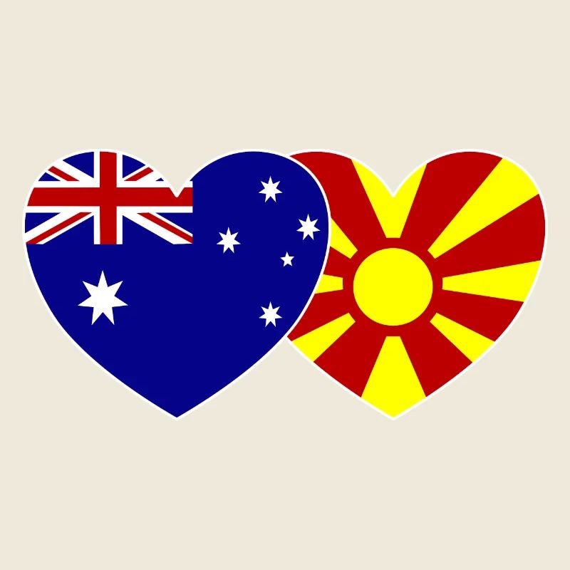 Australie Macédoine Flag Heart
