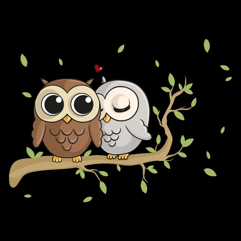 Comic Owls in Love