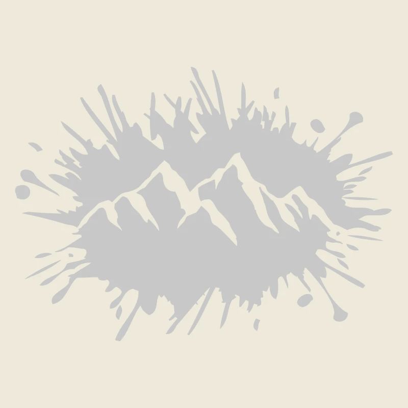 Paint splash drops mountains landscape