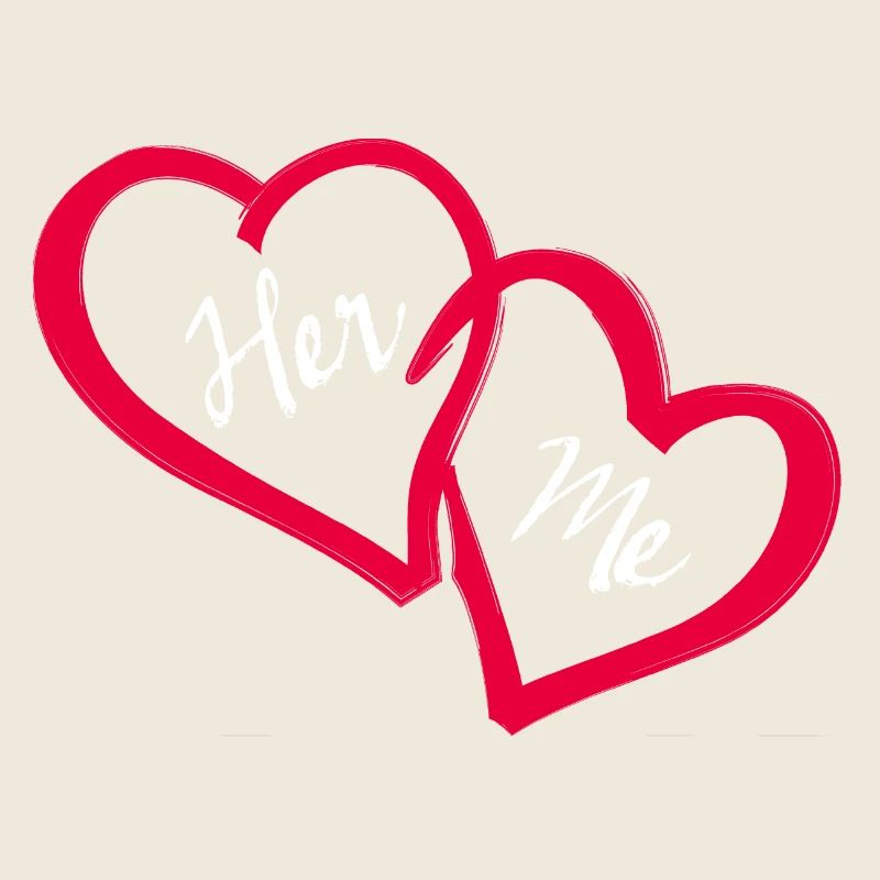 Linked hearts Her and me