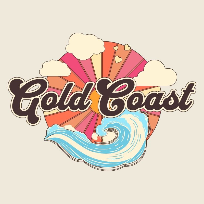 Gold Coast Australia Retro Beach