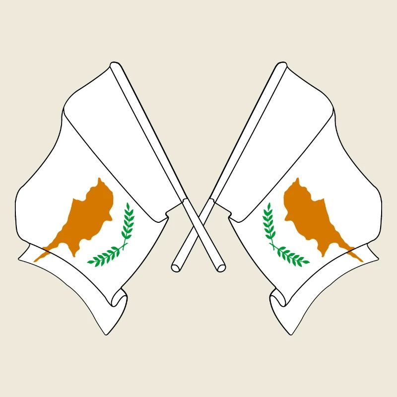 Zwei Flaggen Zypern