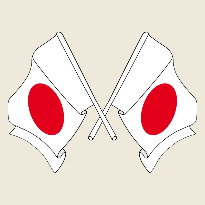 Two flags crossed Japan