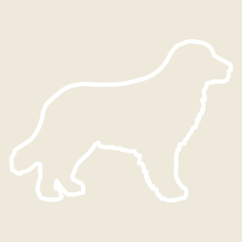 Golden Retriever - white outline