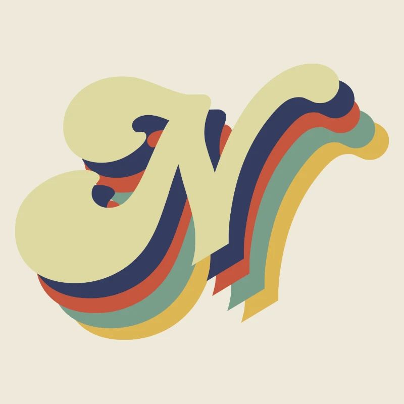Retro-Buchstabe N