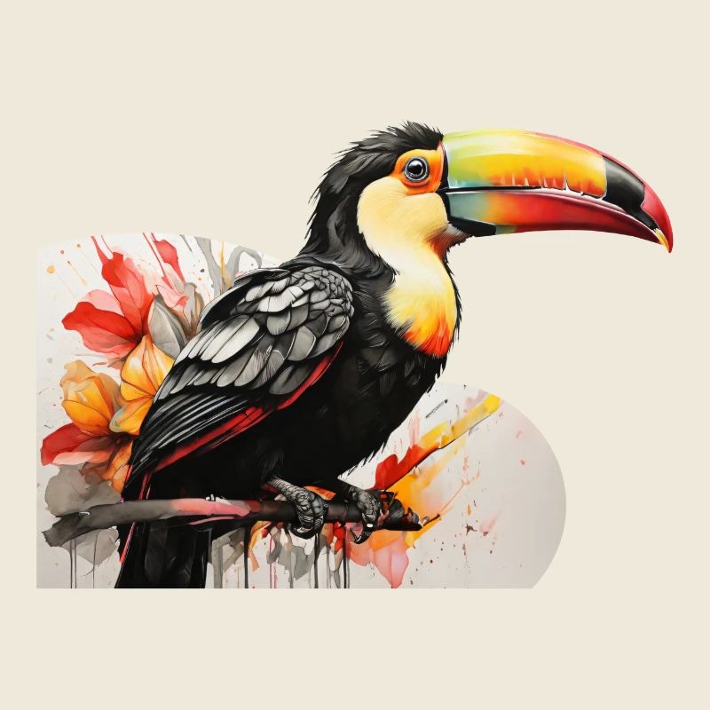 Tukan-Vogel , bunter Tukan,