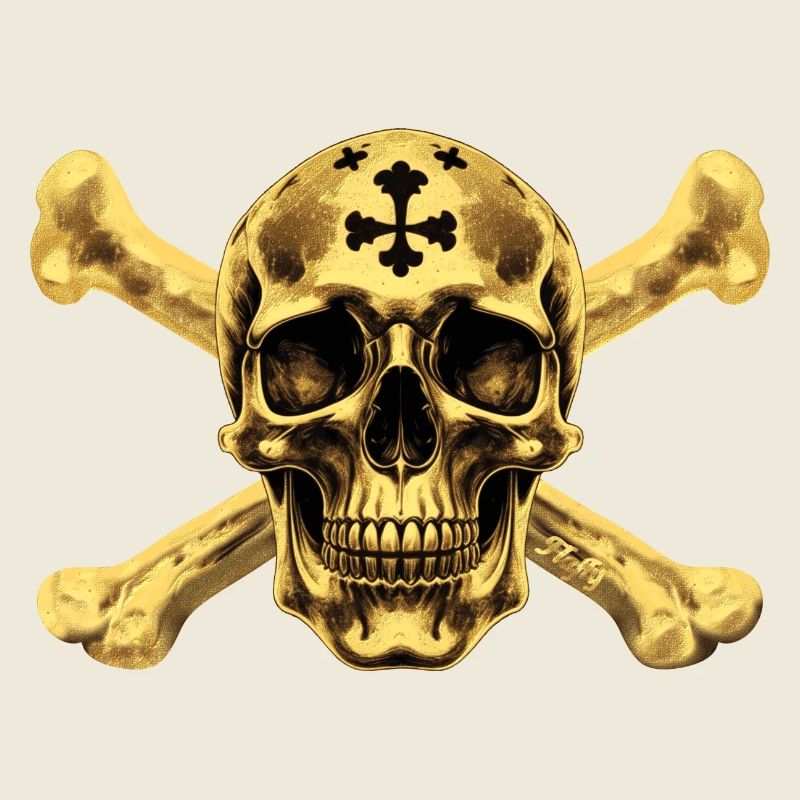 Crâne de pirate doré ☠