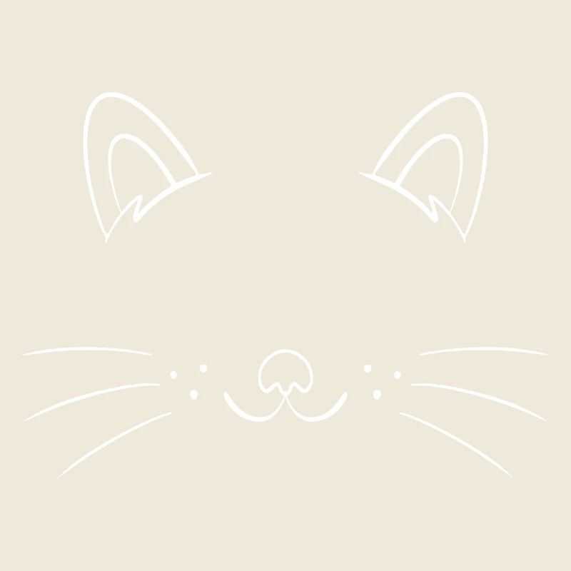 Design minimaliste de visage de chat