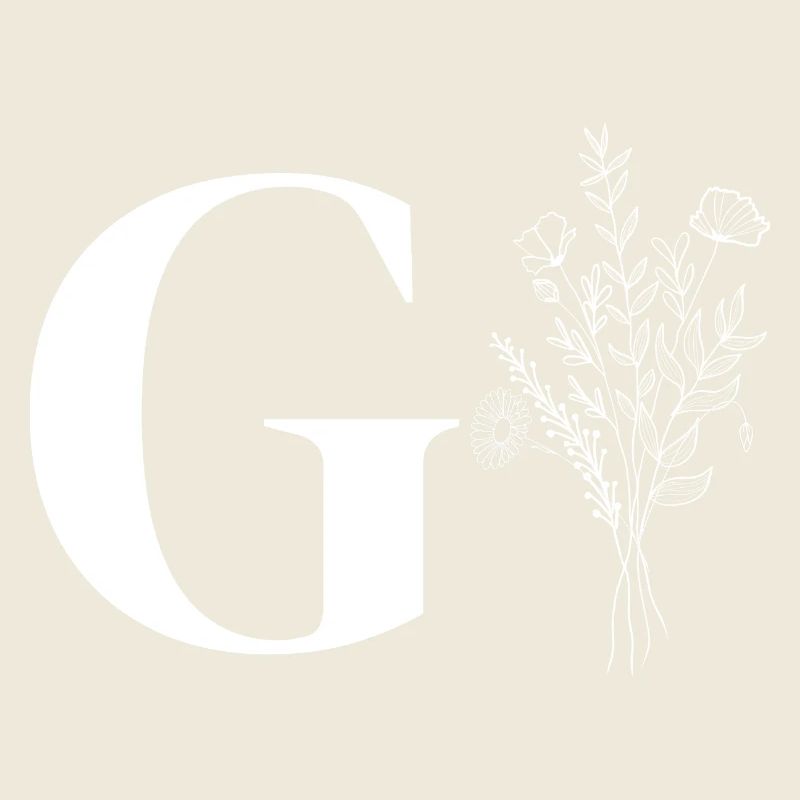 Lette g fleurs minimalistes