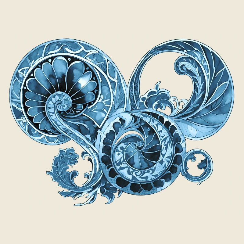 Blaues Ornament
