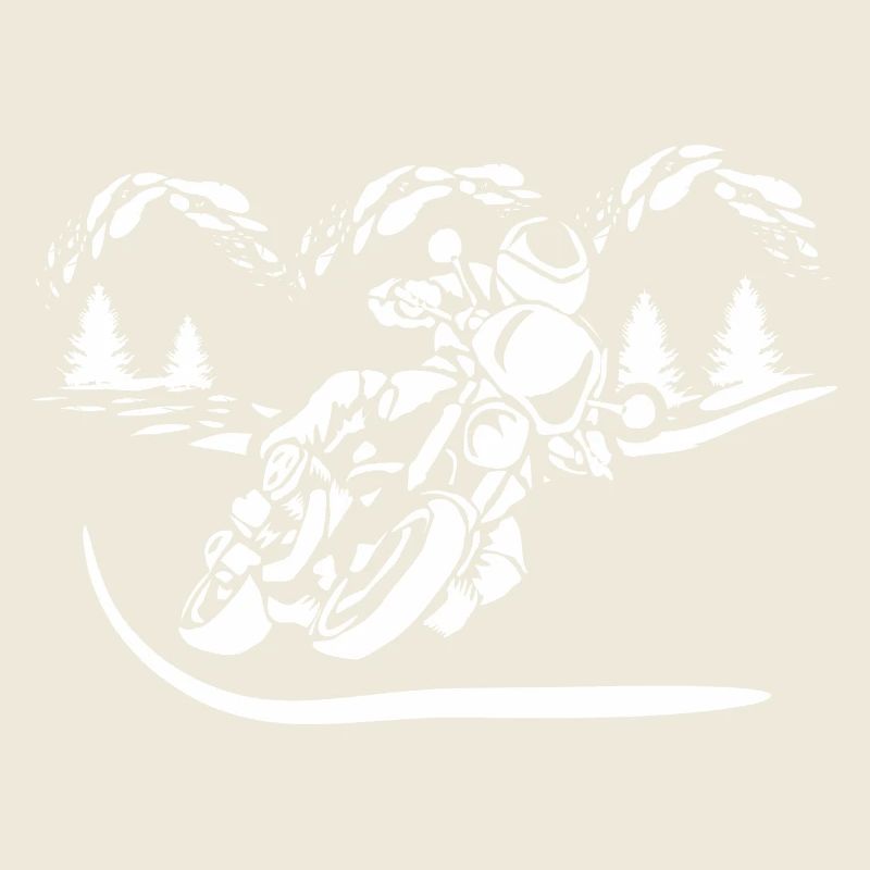 Motorrad Waldsilhouette