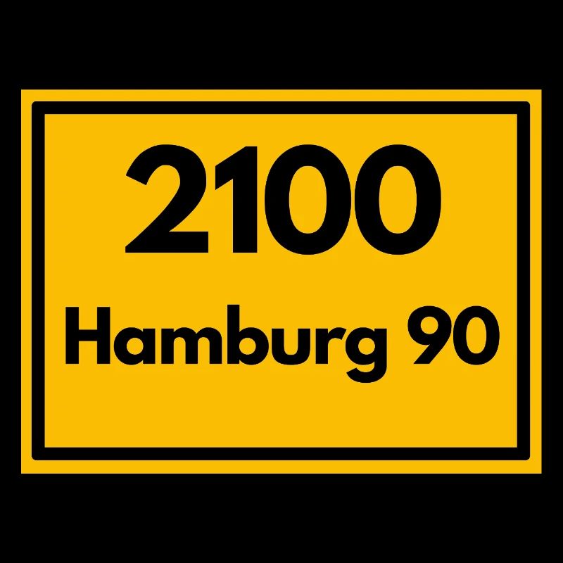 Panneau de lieu - puis rétro ancien code postal 2100 HAMBOURG 90