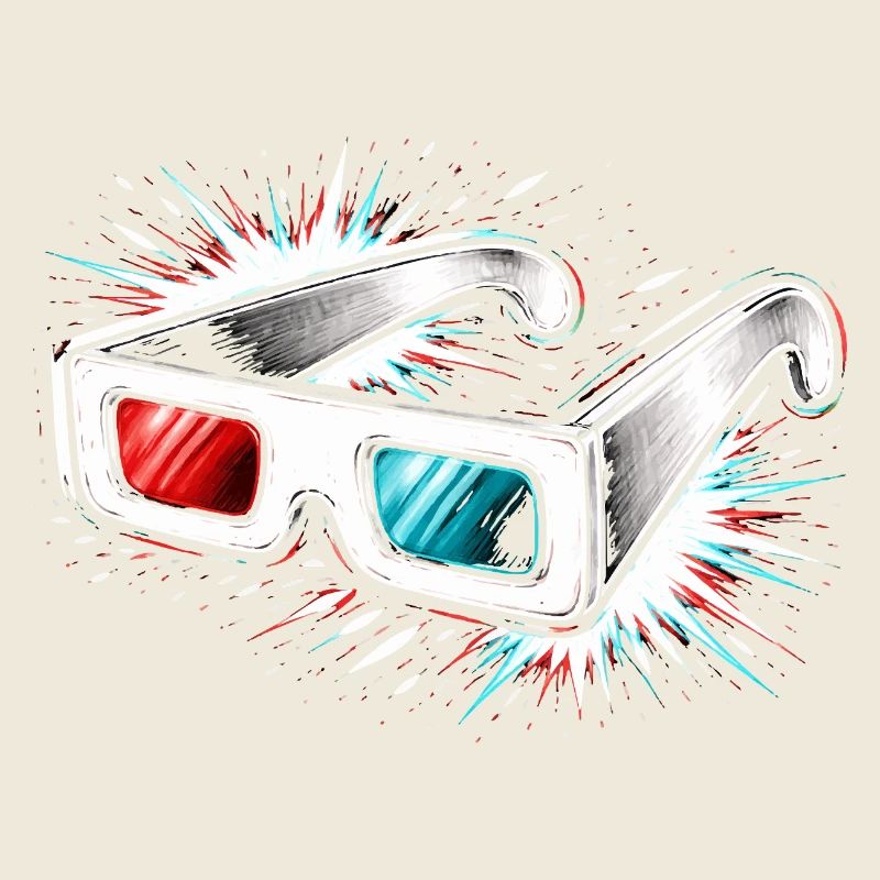 3D Brille Retro Kino Design  