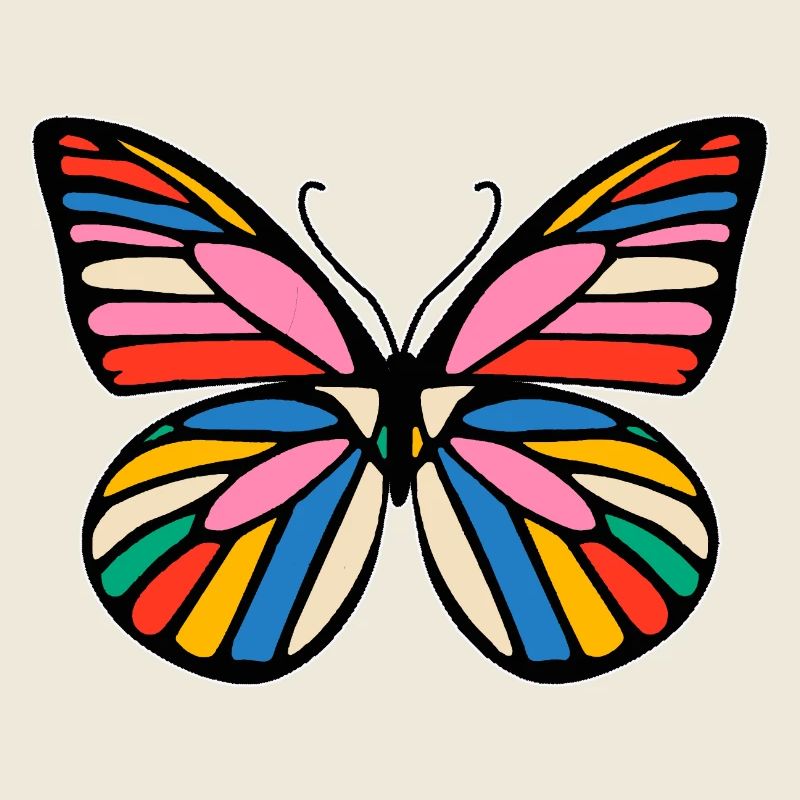 Joyeux papillon multicolore