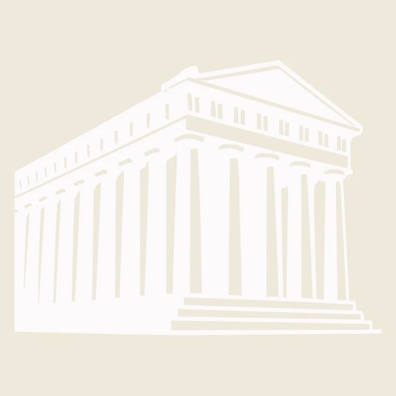 Ancient Greek temple illustration