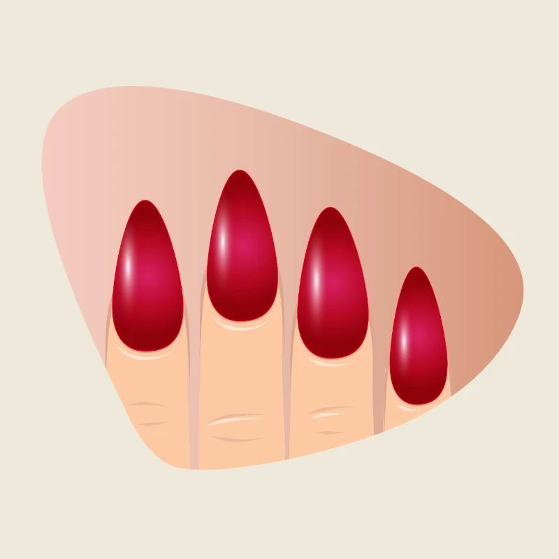 Elegant red nails in a glossy look