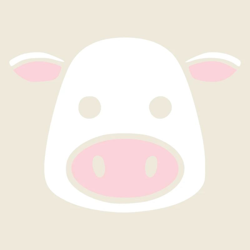 Süßer Kuh Kopf Gesicht Comic Vektor