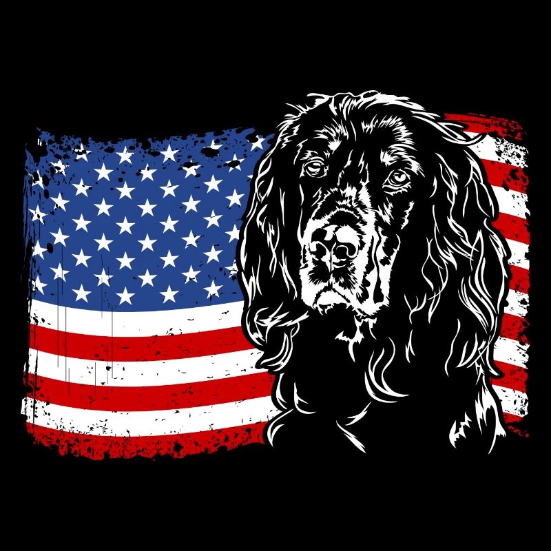 Gordon Setter America Flag Dogs Wilsigns