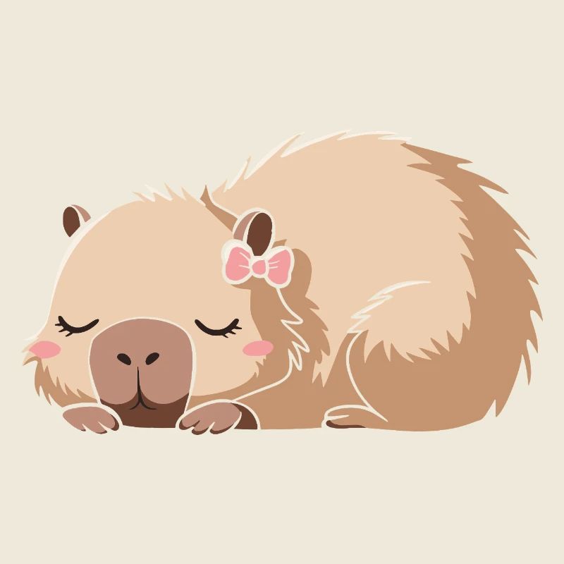 Süßes Capybara Rosa Schleife Capybara