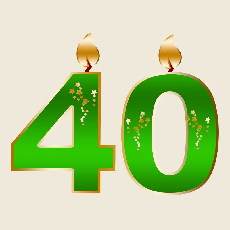 Smaragd Kerzen zum vierzigsten Geburtstag