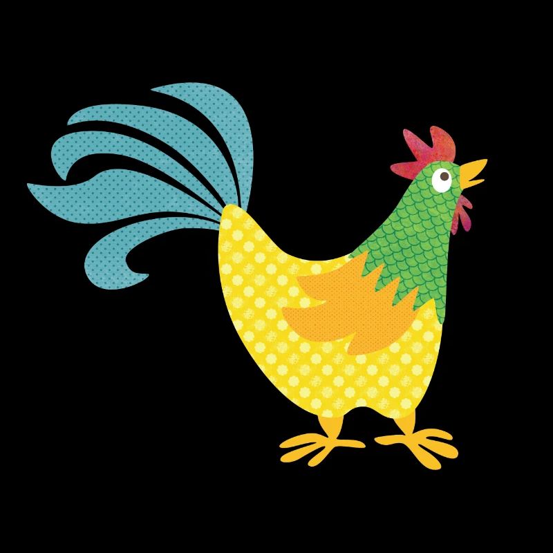 Hahn Muster bunt Ostern Bauer Tierliebe farbenfroh