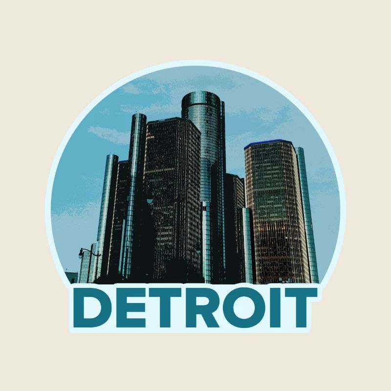 Detroit Stadtskyline Abzeichen