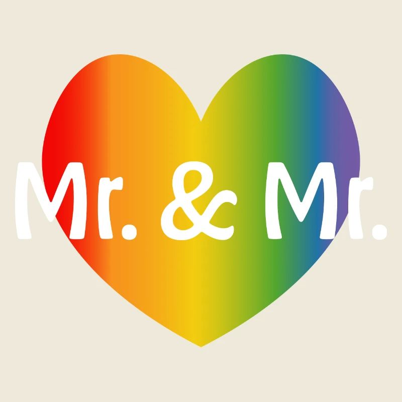 Regenbogen Mr and Mr 2 rainbow Herz schwule Hochze