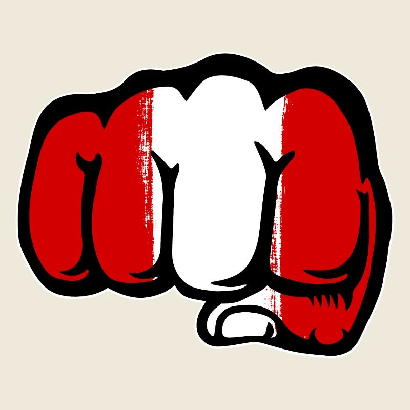 Peru Flagge Faust Hand