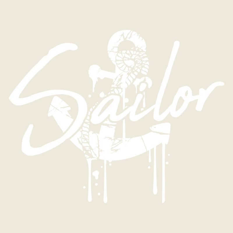 Sailor Anchor Graffiti Drop Sailing Text Saying
