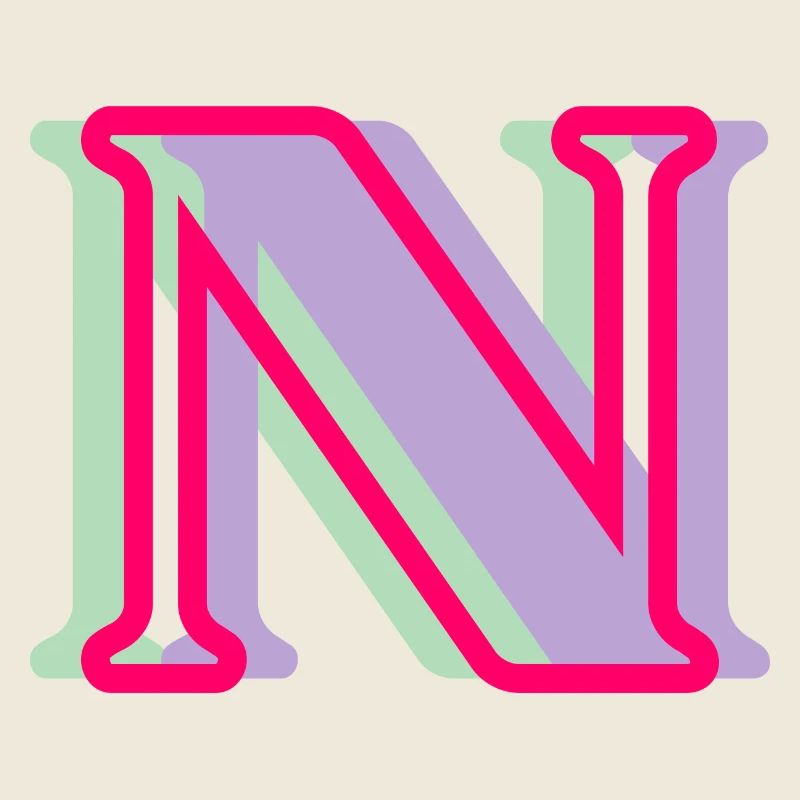 Lettre n multicolore