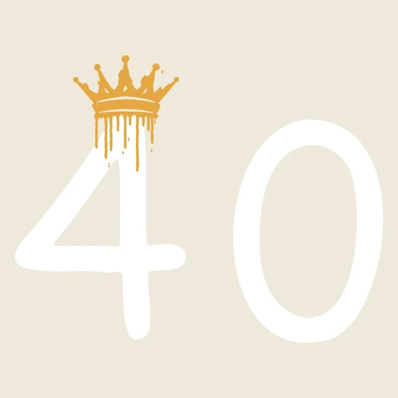 Conception d'anniversaire avec couronne et numéro 40
