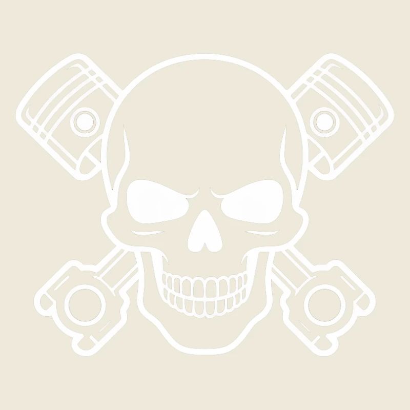 Crâne avec croix de piston