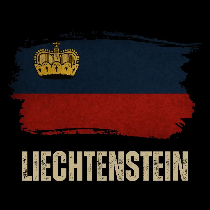 Drapeau grunge du Liechtenstein, j’adore le Liechtenstein