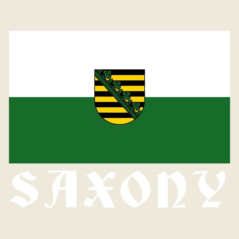 Drapeau de la Saxe avec armoiries
