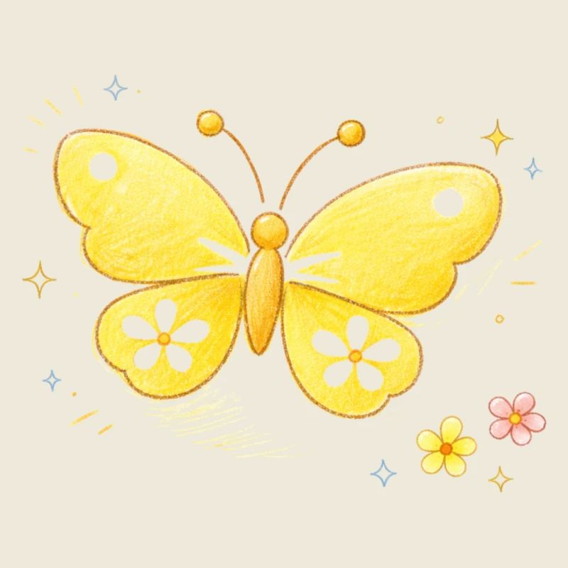 Printemps jaune papillon