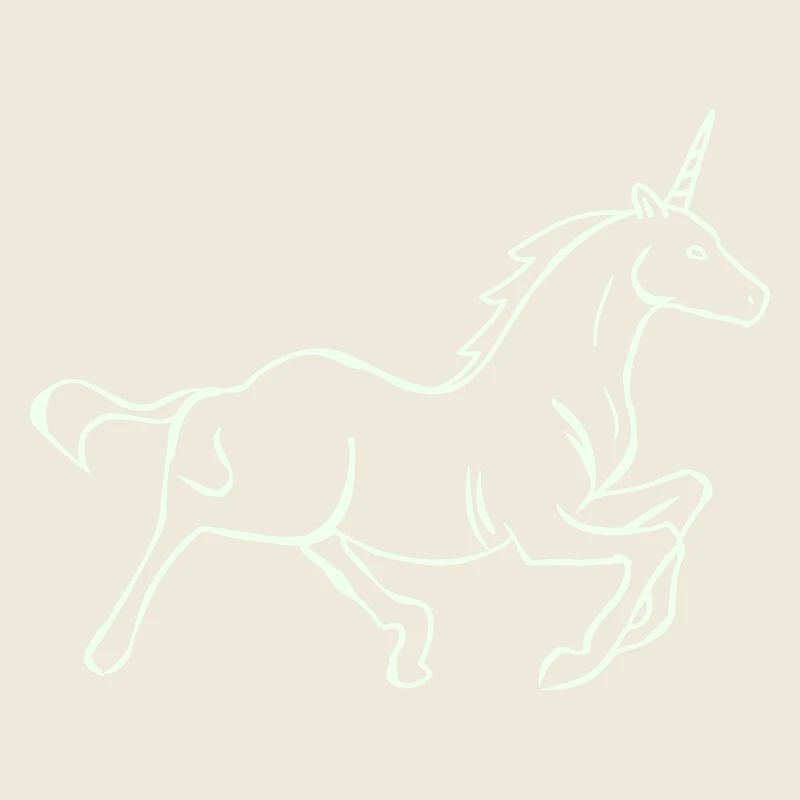 Running Unicorn Line Drawing