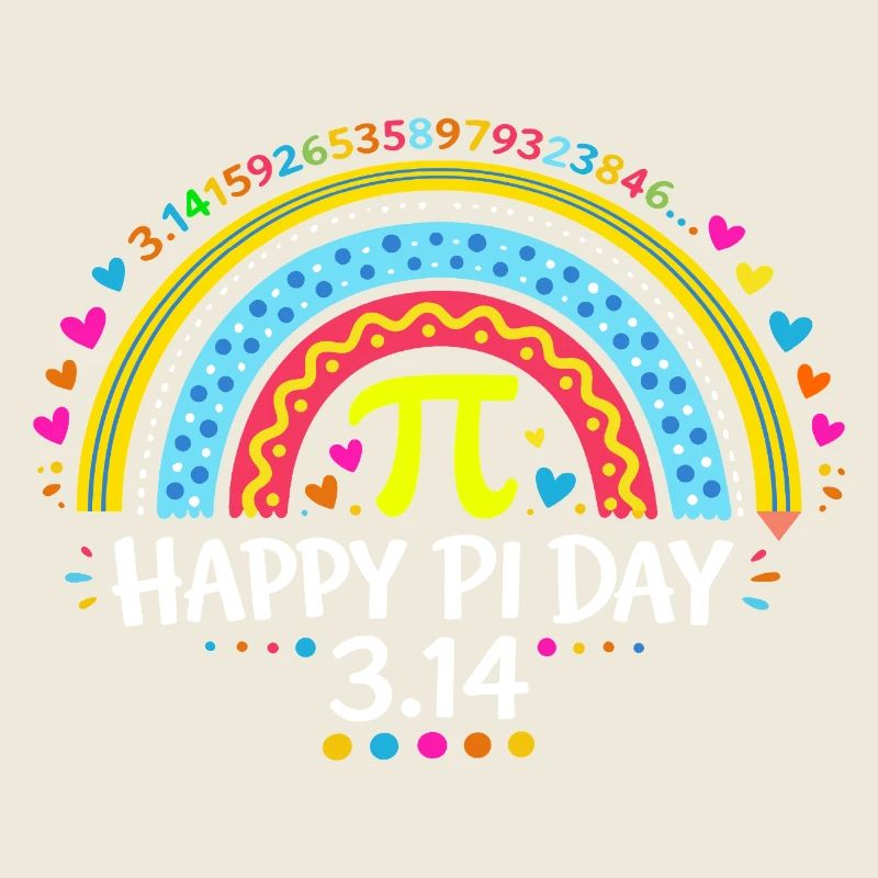 Happy Pi Day Rainbow - Cadeau Prof de Maths & Écol