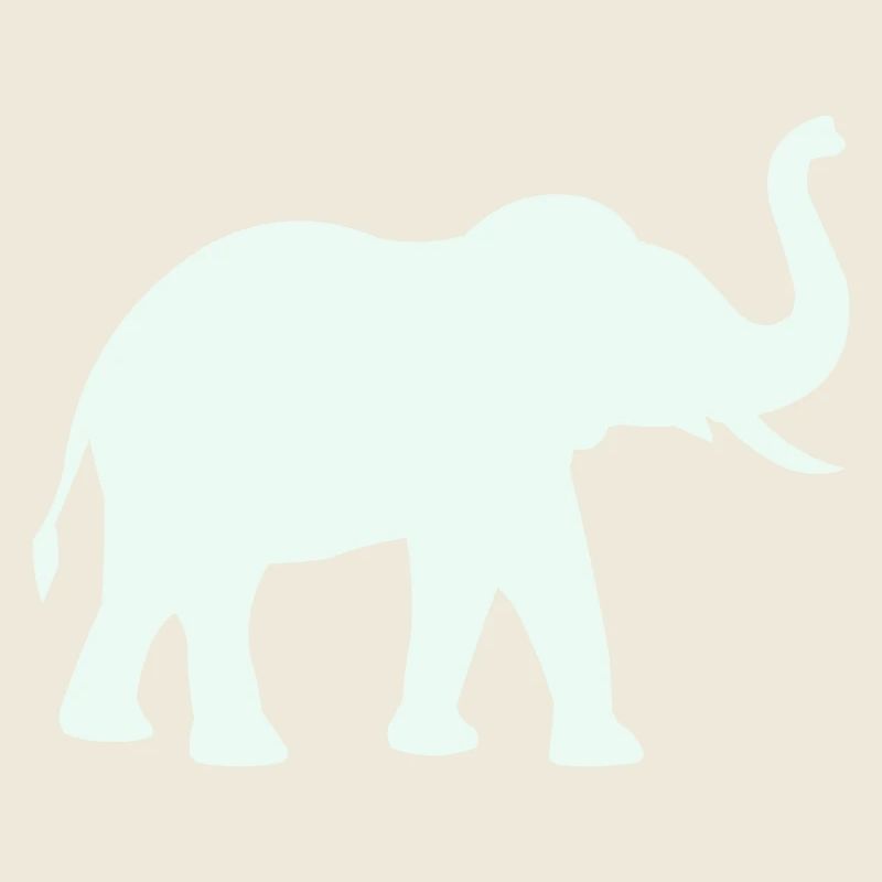Silhouette d’éléphant menthe pastel