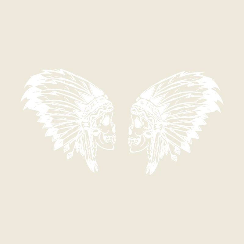 Indiens Chef tête de mort Parures de plumes