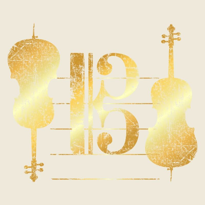 Tenor Clef & Cello (Violoncelle violoncelliste jaune d'or)