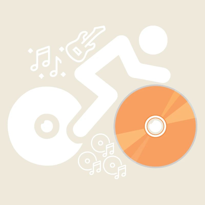 DJ Figure avec disques et notes musicales