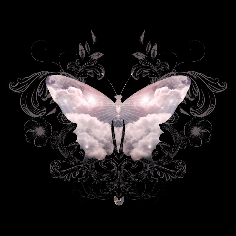 Un papillon céleste de nuages délicats