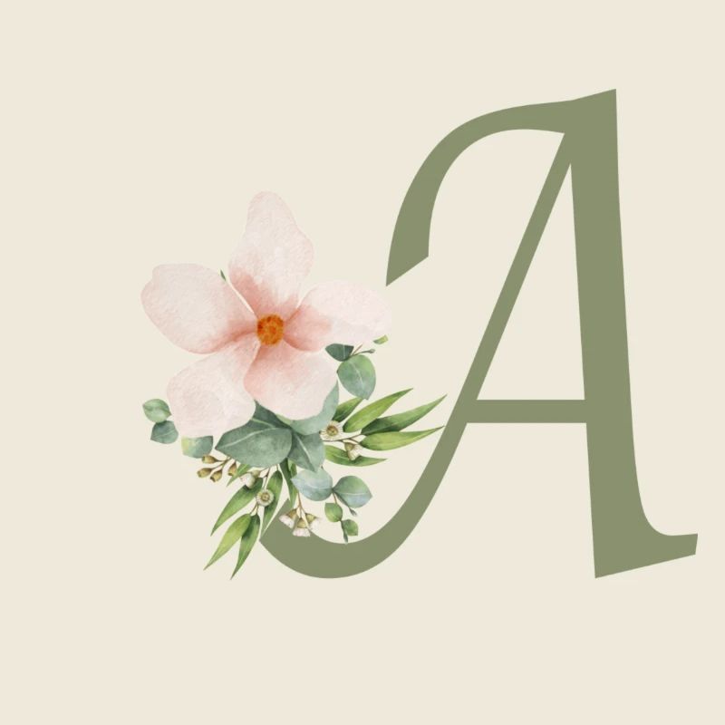 Letter A with flower