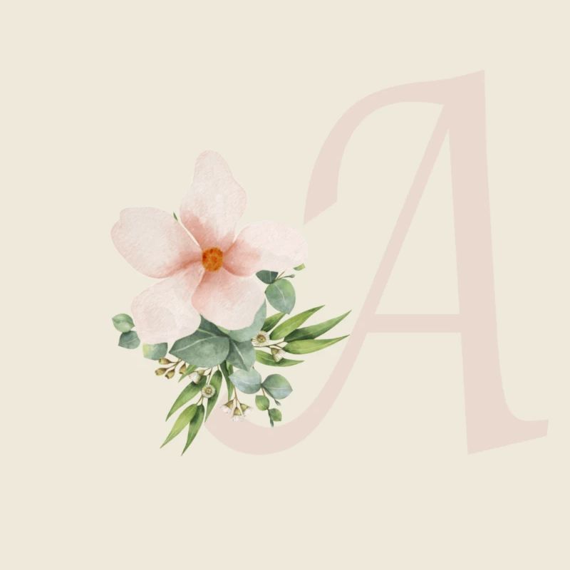 Letter A with flower