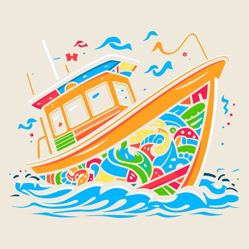 Pop Art Doodle Boot - Lebendige Karikatur