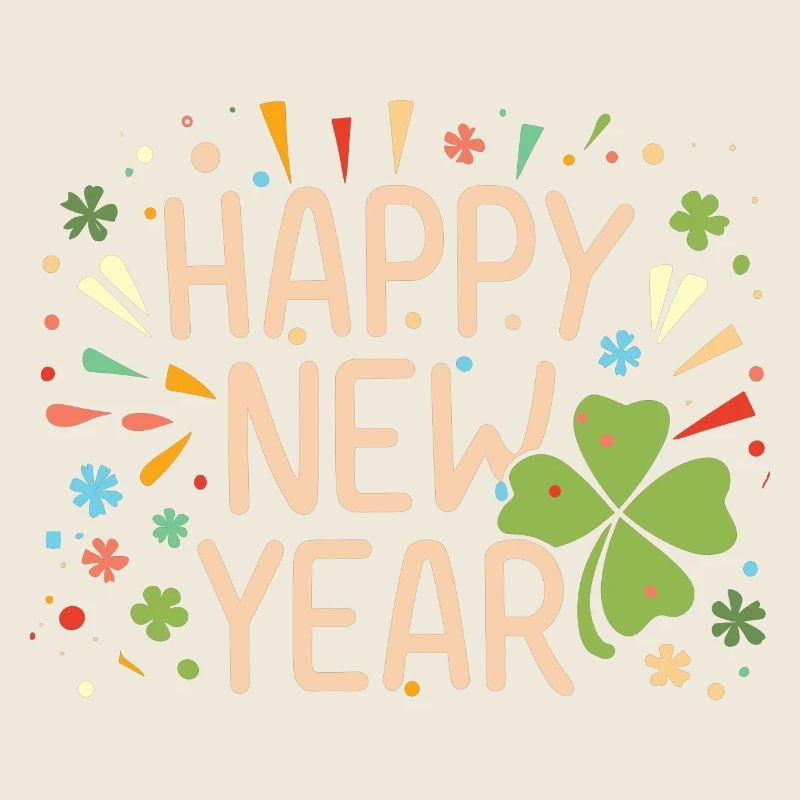 Neujahrsfreude mit Shamrock