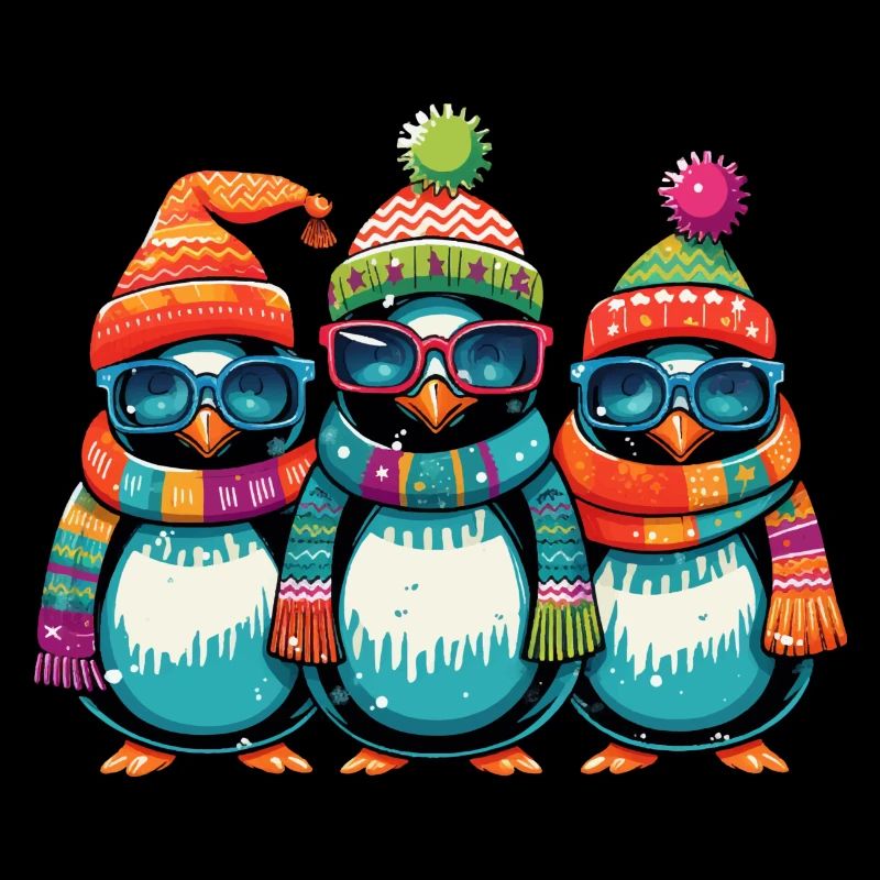 Drôle de Noël pingouins cool
