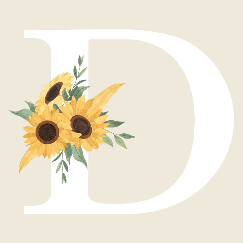 Blumenbuchstabe D Sonnenblume
