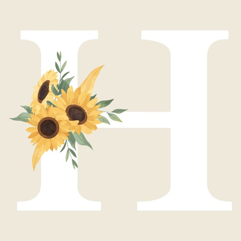 Buchstabe h Blumen-Sonnenblume