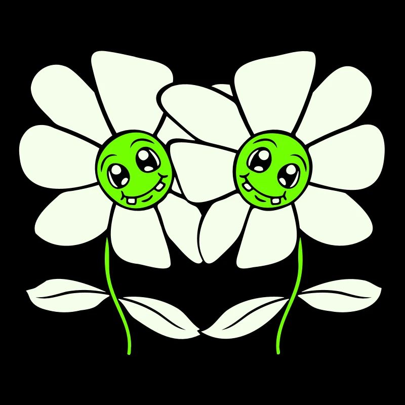 Zwei Hübsche Schöne Blümchen Blumen Blüten Freunde